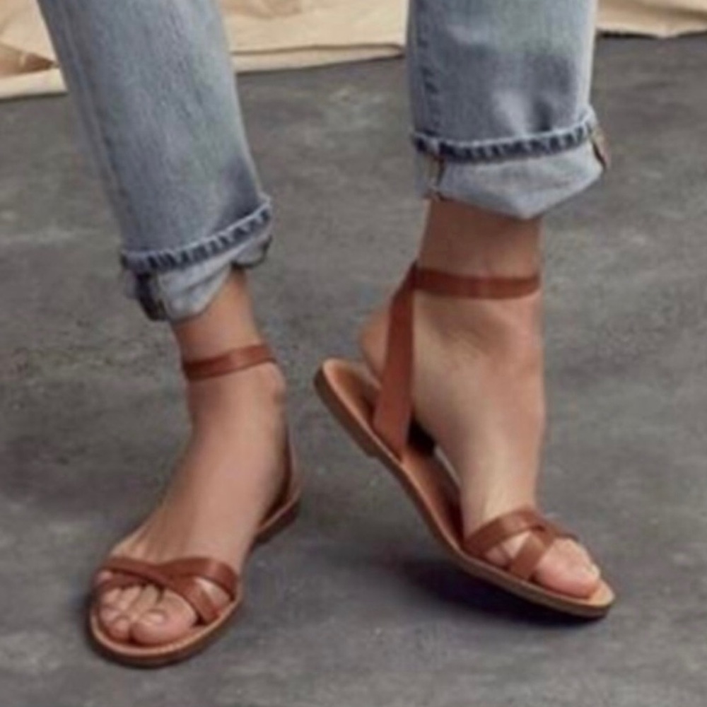Madewell boardwalk ankle wrap sandals